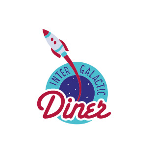 Restoran Intergalactic Diner logo - Klijenti Graphic Beast