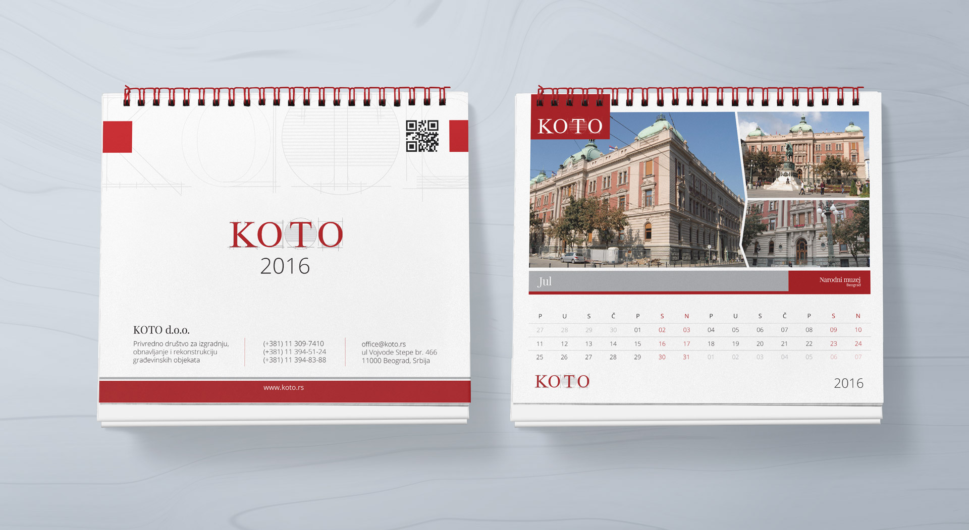 Dizajn i izrada stonog kalendara za građevinsku firmu KOTO