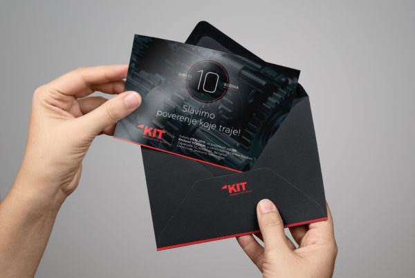 Dizajn pozivnice za proslavu desetogodišnjeg jubileja kompanije KIT Commerce
