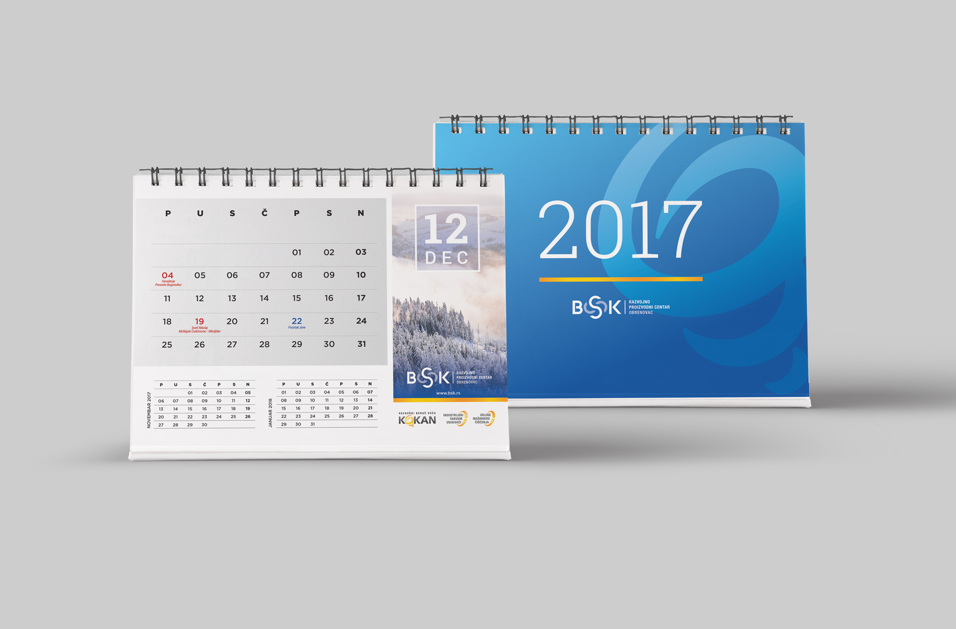 Dizajn i izrada stonog kalendara za Kokan vazdušni berač voća kompanije BSK iz Obrenovca