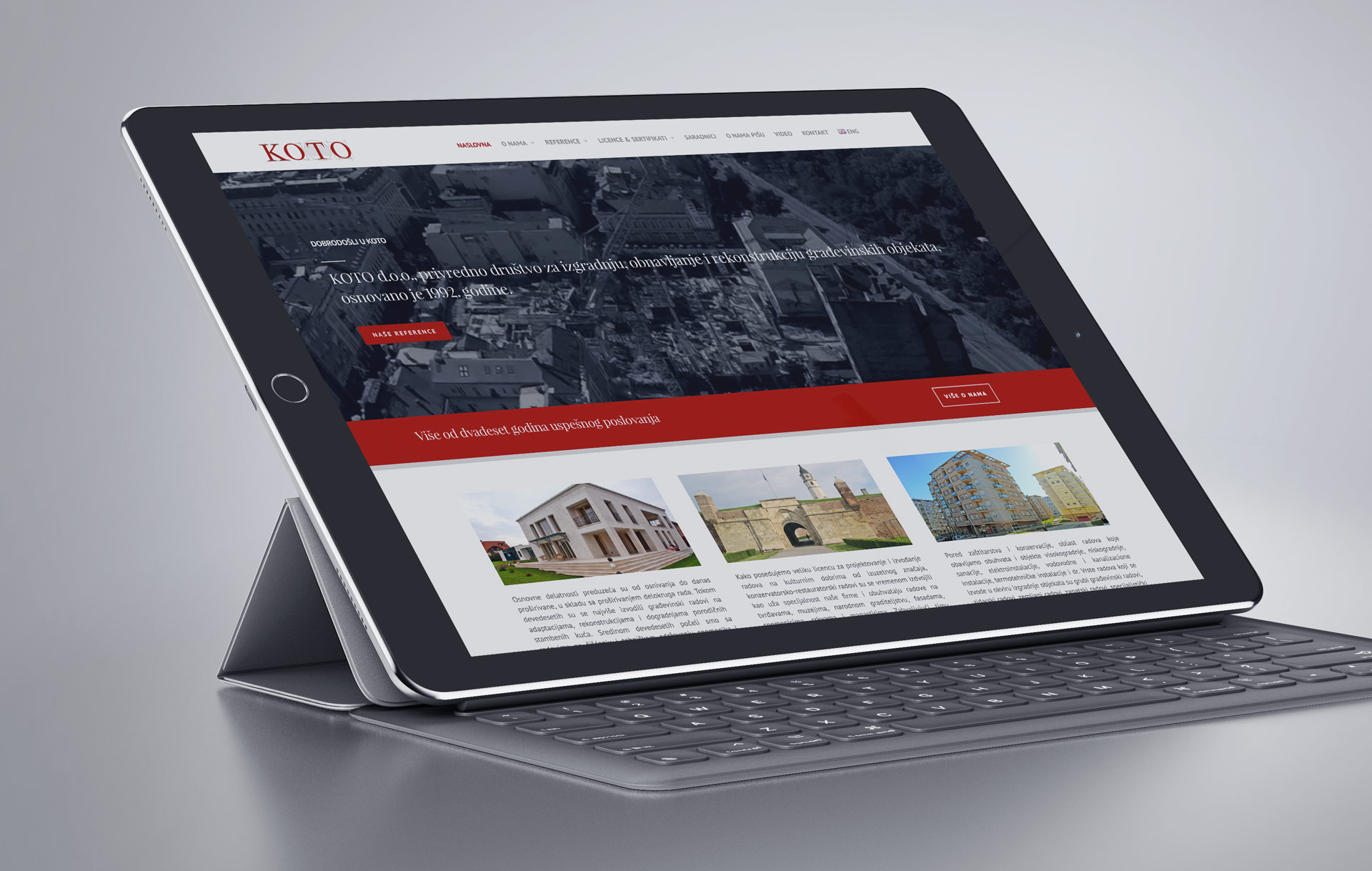 Dizajn i izrada responsive web stranice za građevinsku firmu KOTO